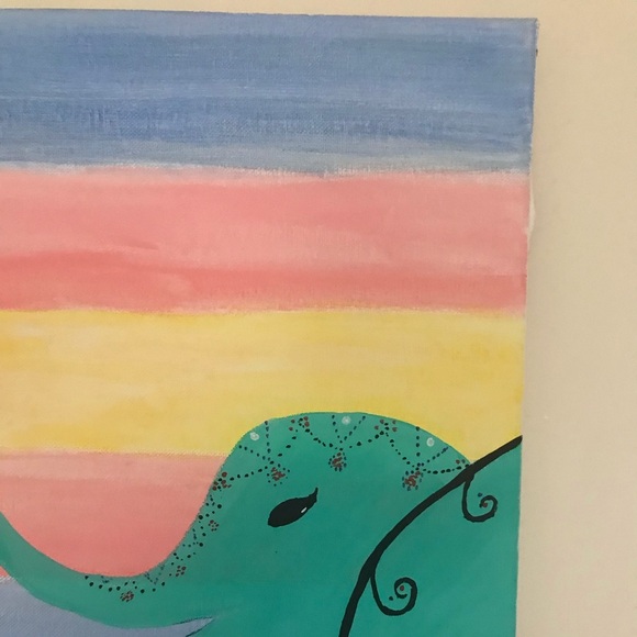 Elephant painted canvas - Picture 4 of 8